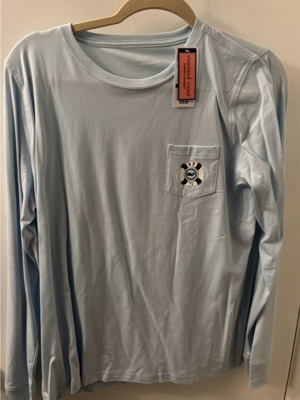 NWT Vineyard Vines Light Blue K-9 Lifesaver Dog Long Sleeve Tee - Picture 2 of 4